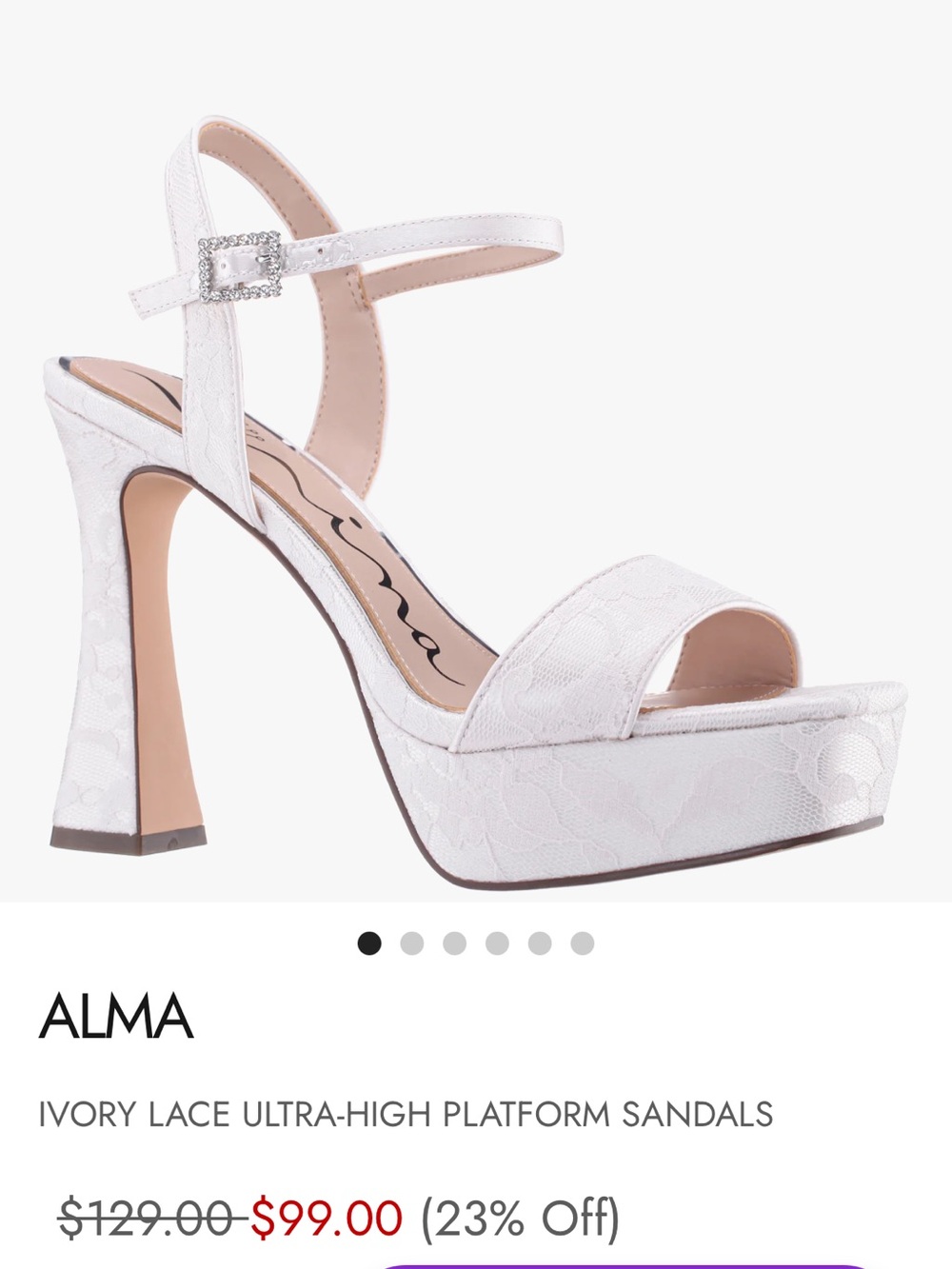 Nina Ivory Lace Platform Hells